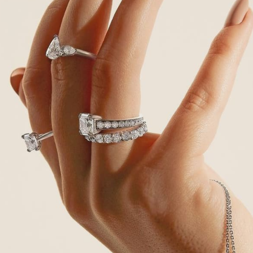Elegant 2.80 Carat D-VVS2 Elongated Cushion Cut Lab-Grown Diamond Ring with Hidden Halo & Pavé Accents in 14k White Gold Cathedral Setting